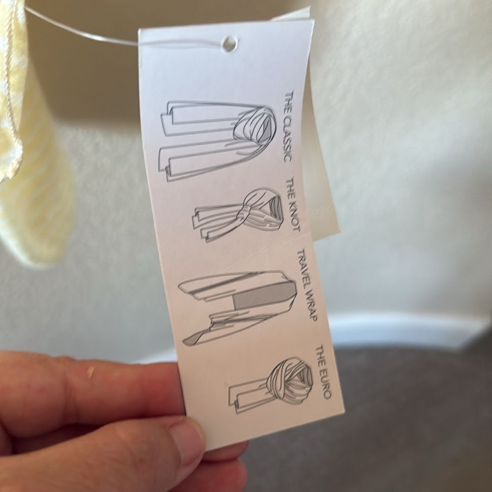 NWT Jenni Light Yellow Striped Wrap Scarf one size wear in multiple ways - Picture 5 of 11